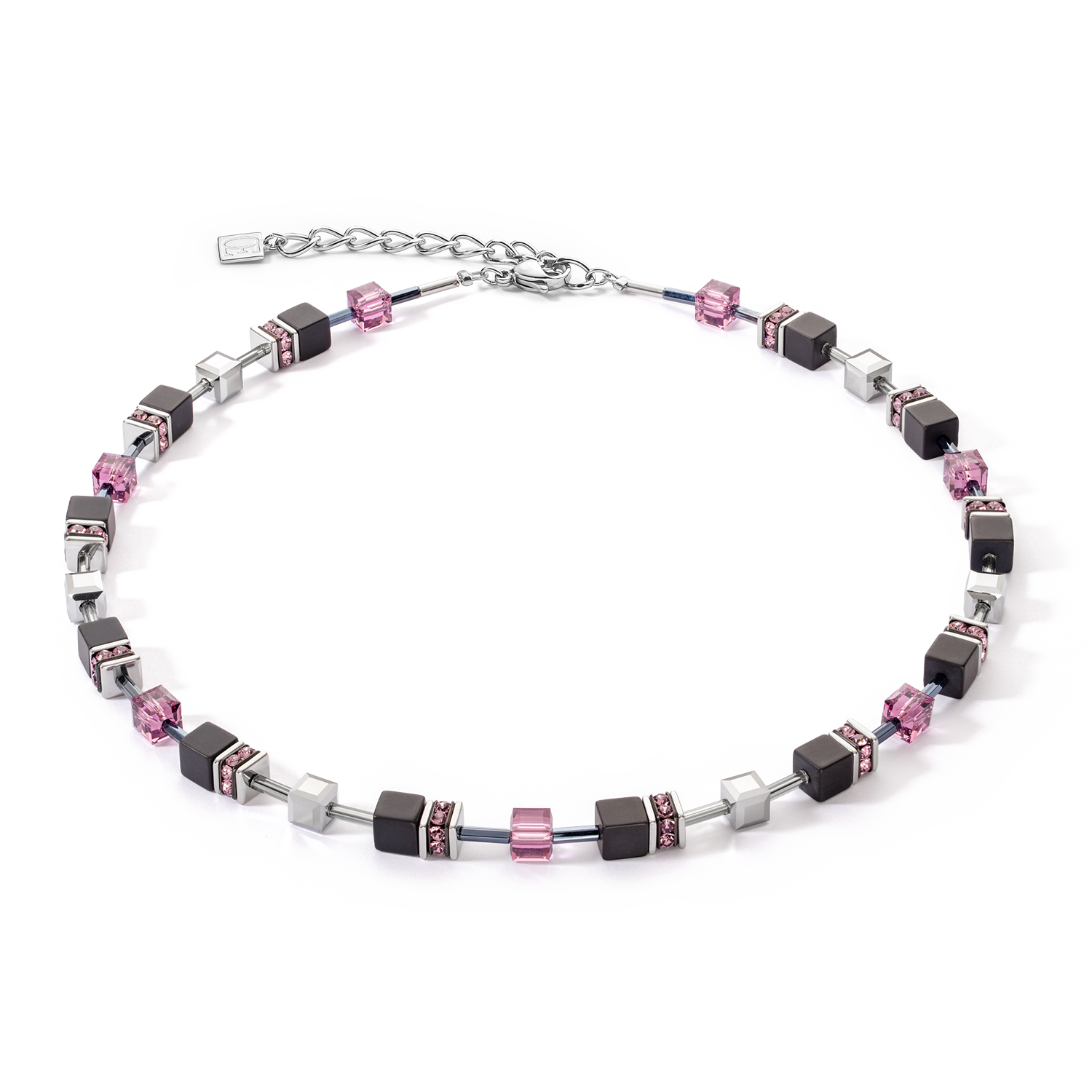 GeoCUBE® Iconic Precious Onyx necklace silver-amethyste