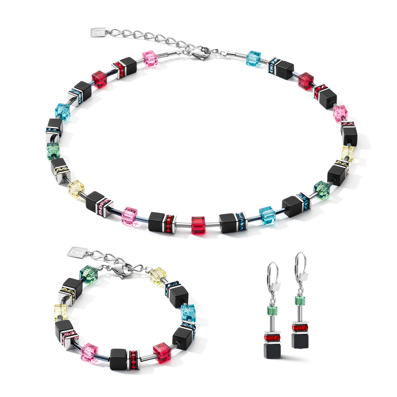 GeoCUBE® Necklace onyx multicolour Pop Art