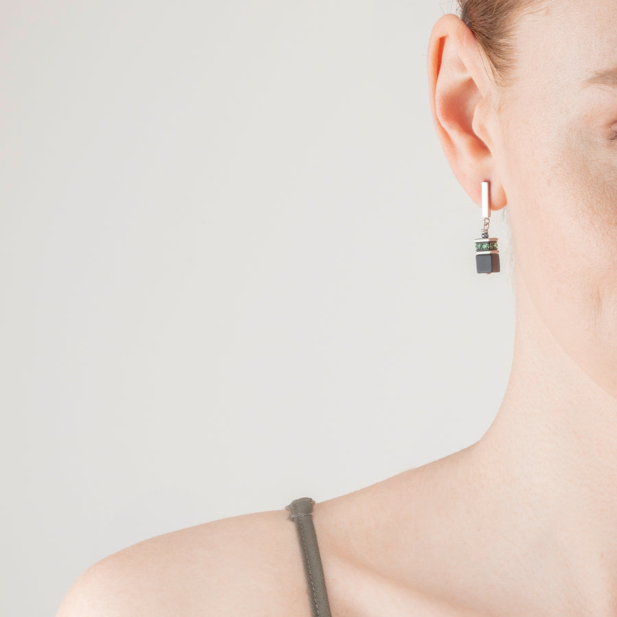 GeoCUBE® Iconic GeoCUBE® Iconic Precious Onyx earrings silver-sage green