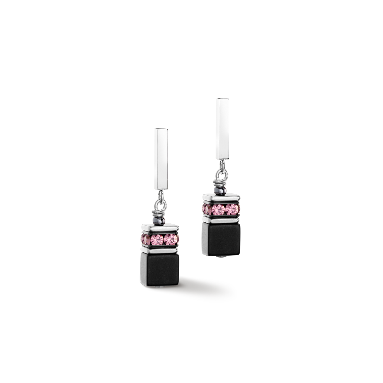 GeoCUBE® Iconic Precious Onyx earrings onyx silver-amethyste