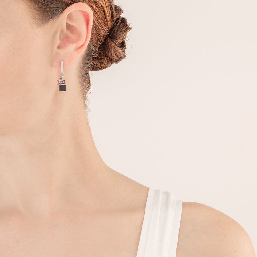 GeoCUBE® Iconic Precious Onyx earrings onyx silver-amethyste
