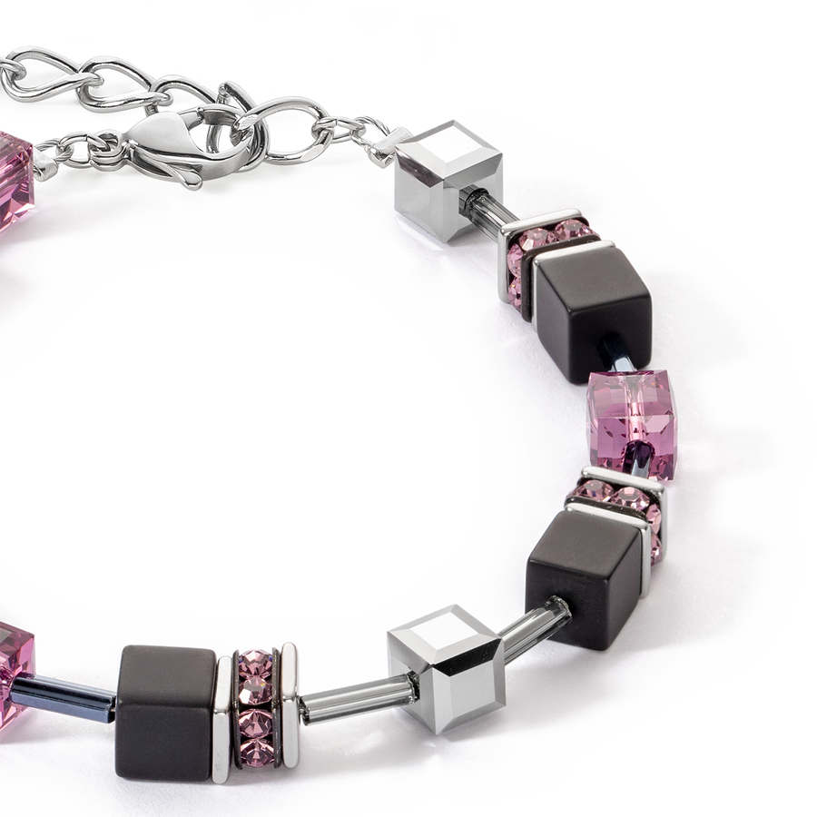 GeoCUBE® Iconic Precious Onyx bracelet silver-amethyste