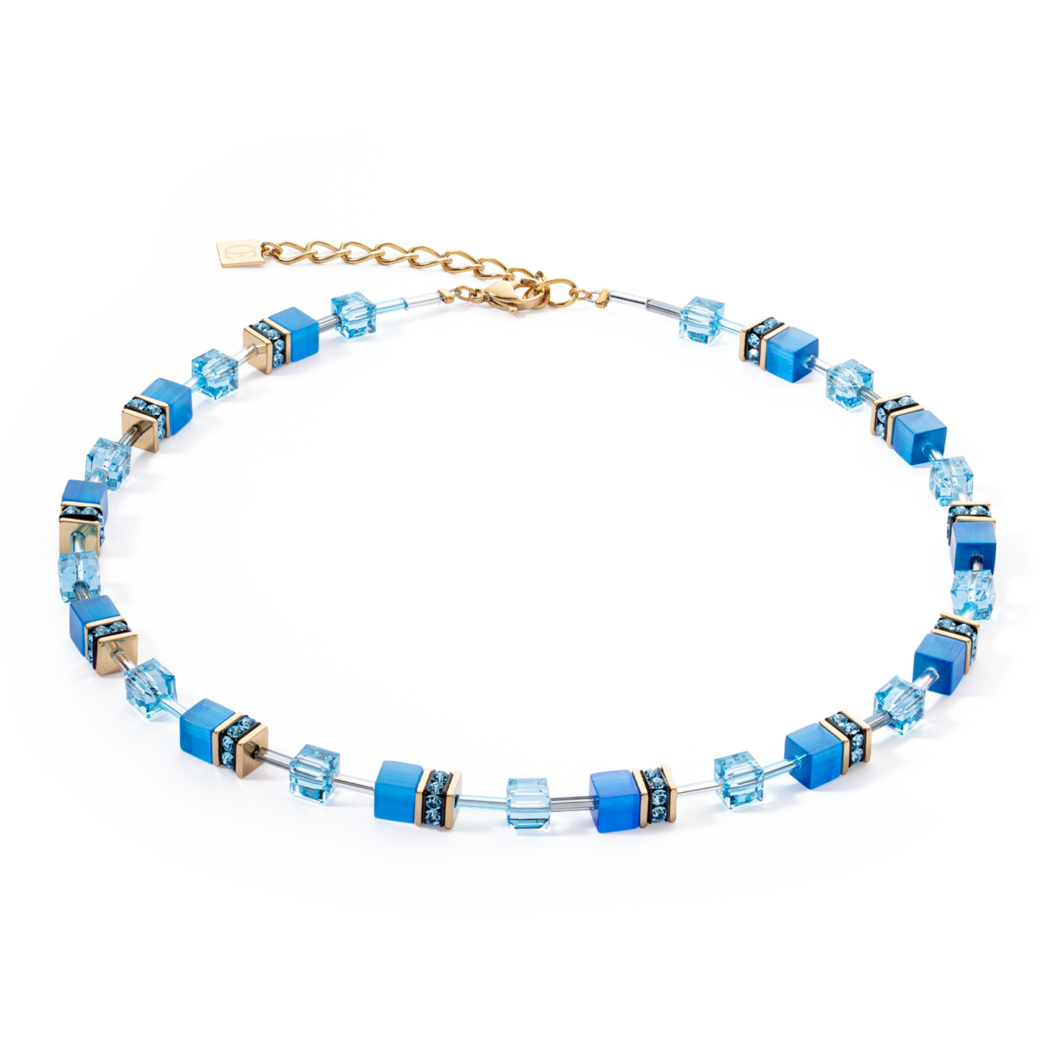 GeoCUBE® Iconic Mono Gold necklace turquoise