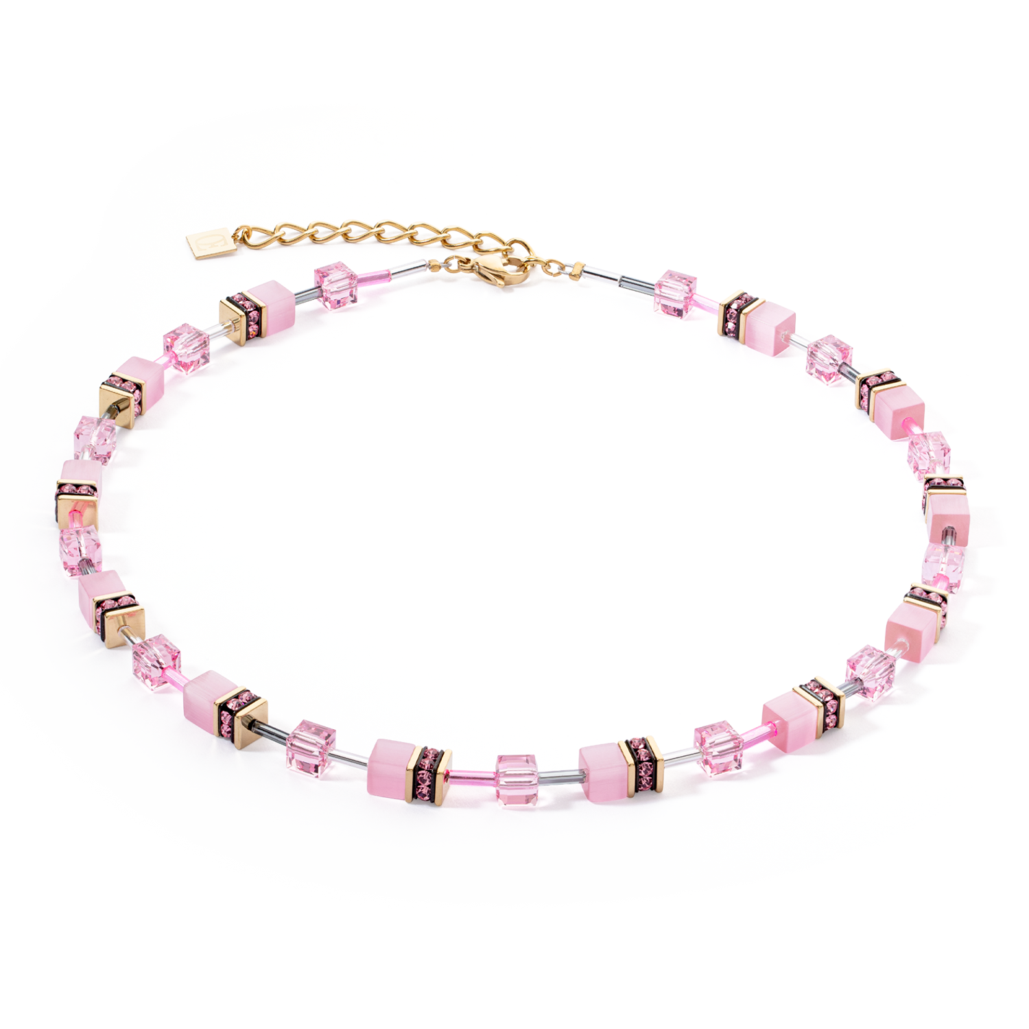 GeoCUBE® Iconic Mono Gold necklace pink