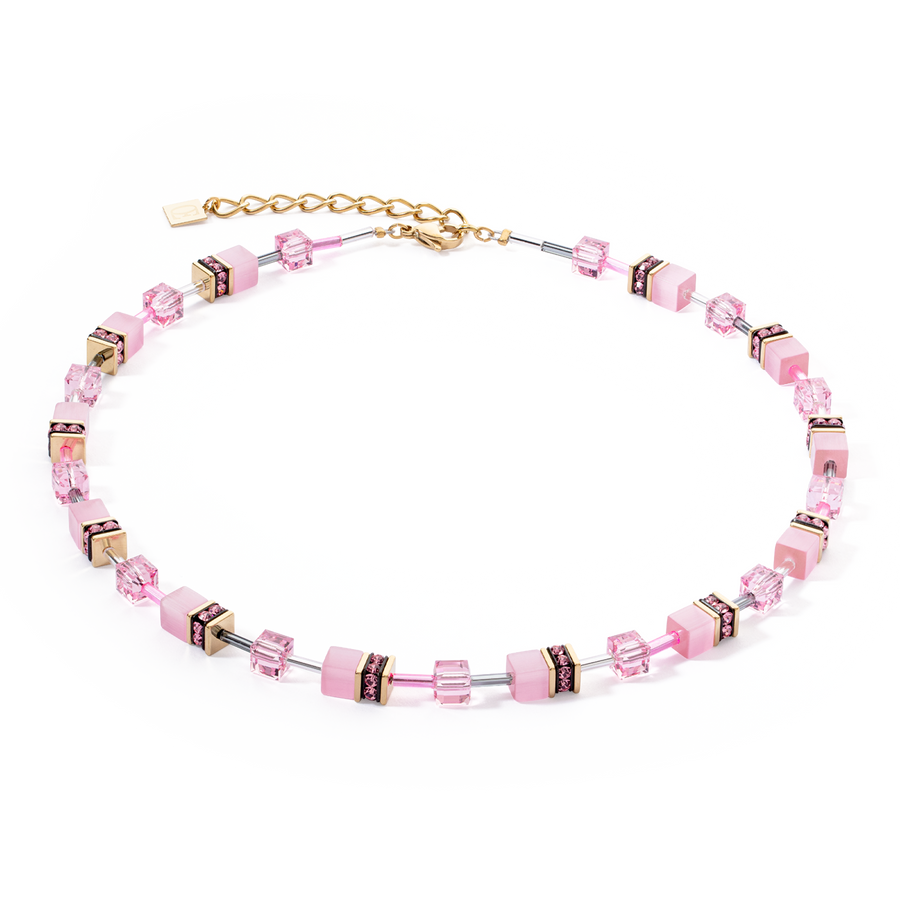 GeoCUBE® Iconic Mono Gold necklace pink