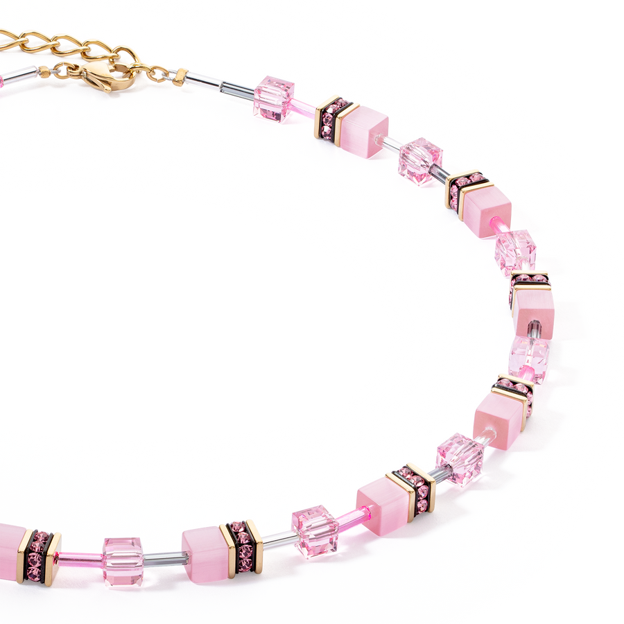 GeoCUBE® Iconic Mono Gold necklace pink