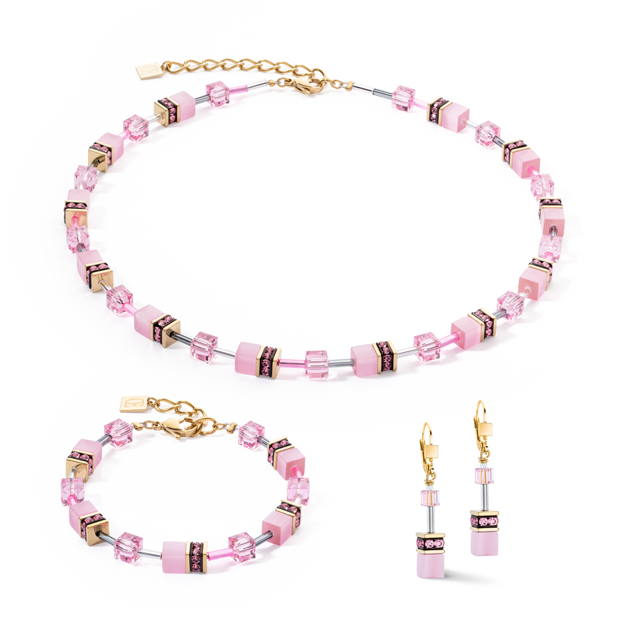 GeoCUBE® Iconic Mono Gold necklace pink