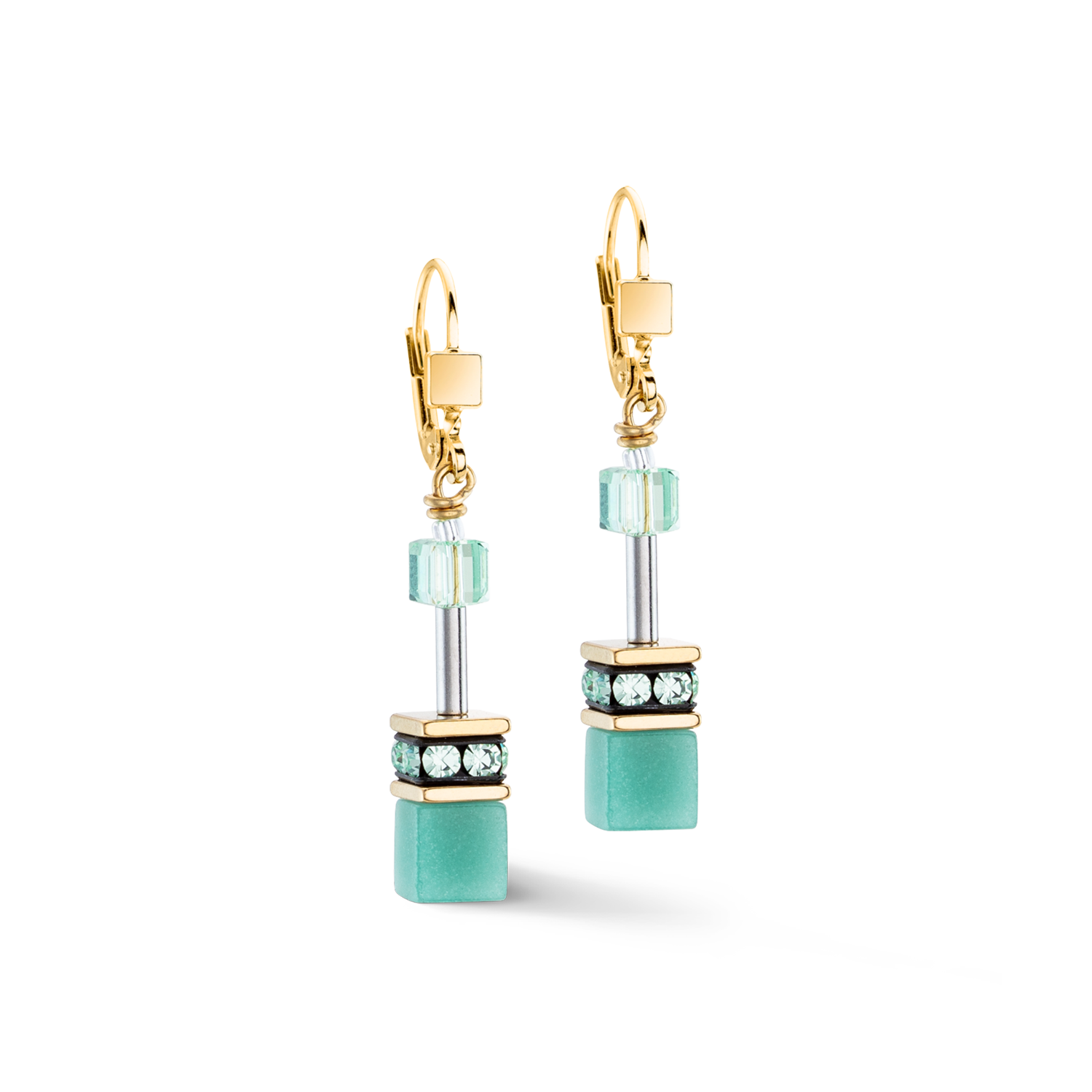 GeoCUBE® Iconic Mono Gold earrings green