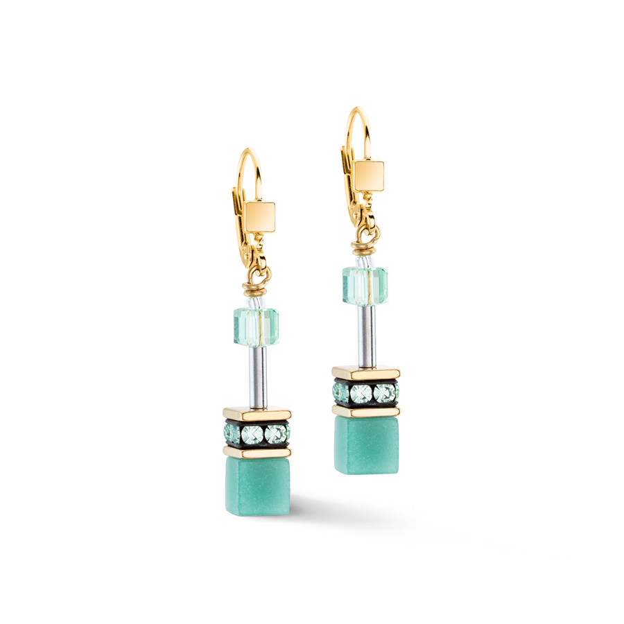 GeoCUBE® Iconic Mono Gold earrings green