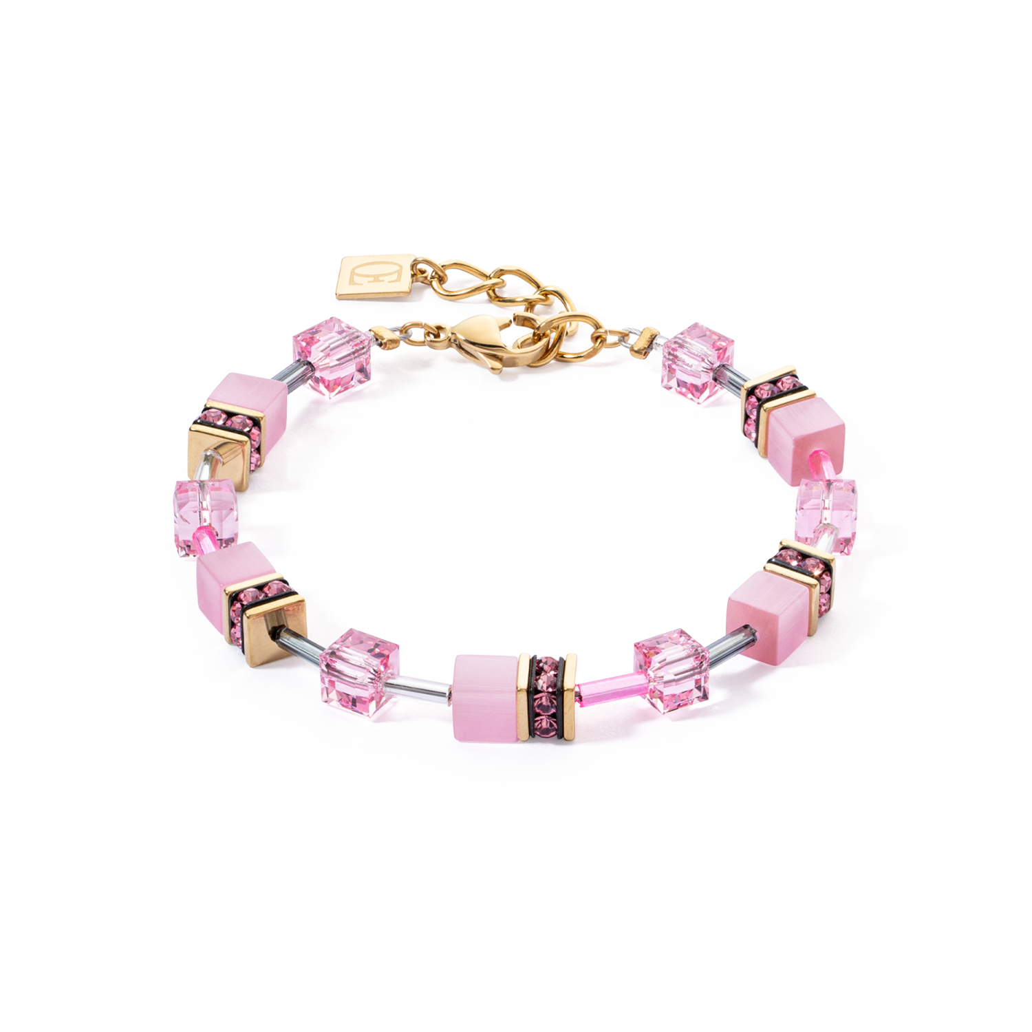 GeoCUBE® Iconic Mono Gold bracelet pink