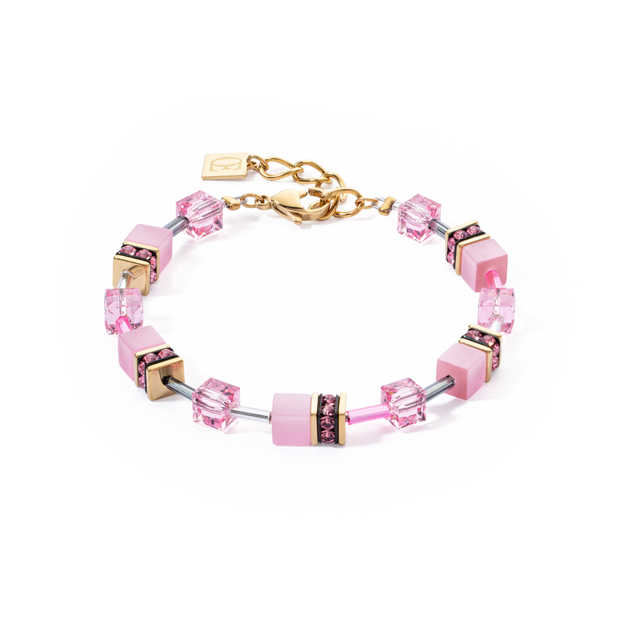GeoCUBE® Iconic Mono Gold bracelet pink
