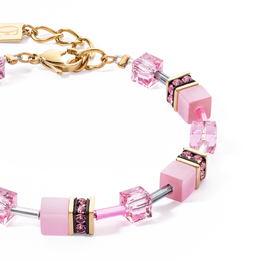 GeoCUBE® Iconic Mono Gold bracelet pink