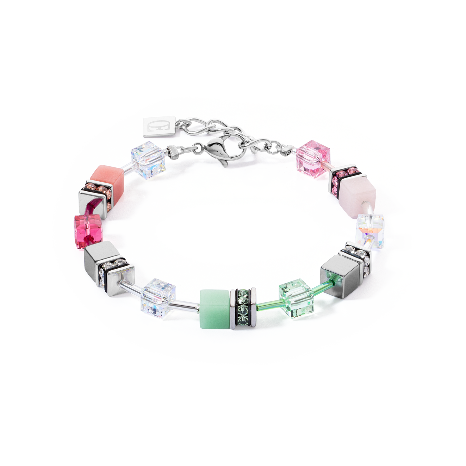 GeoCUBE® Iconic bracelet green-pink