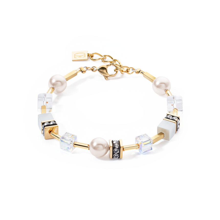 GeoCUBE® Iconic Pearl Mix bracelet gold-white