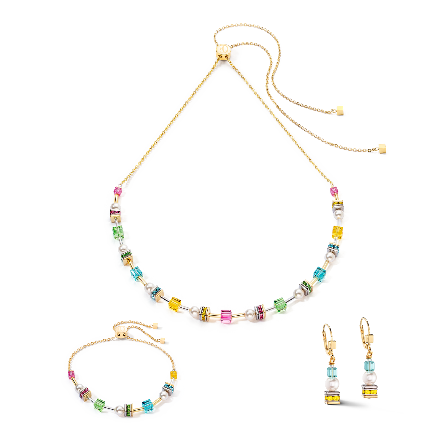 Joyful Cubes & Pearls bracelet multicolour