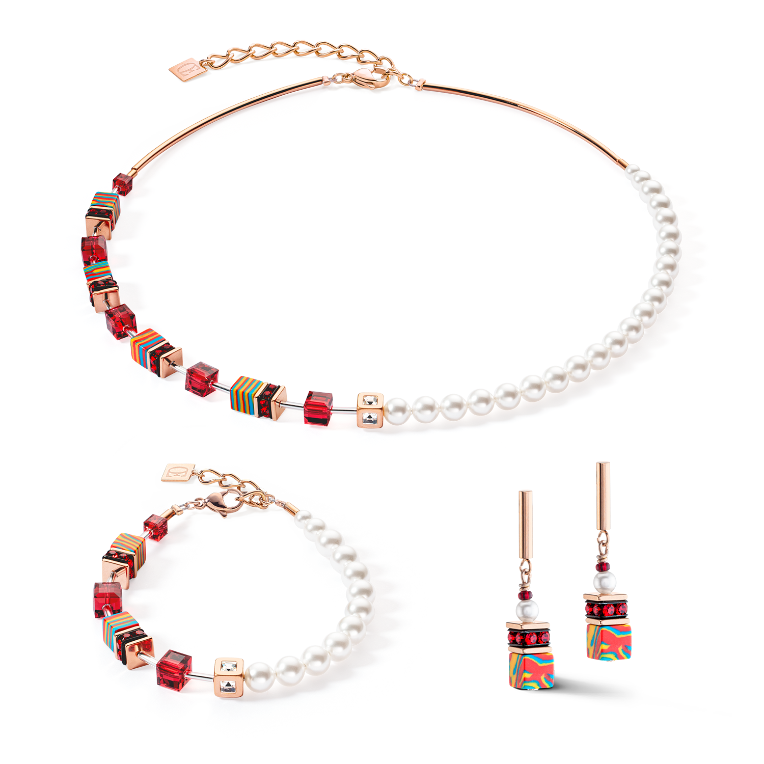 GeoCUBE® Fusion Festive necklace red