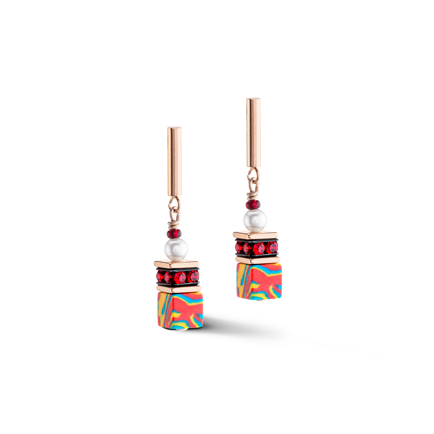 GeoCUBE® Fusion Festive earrings red
