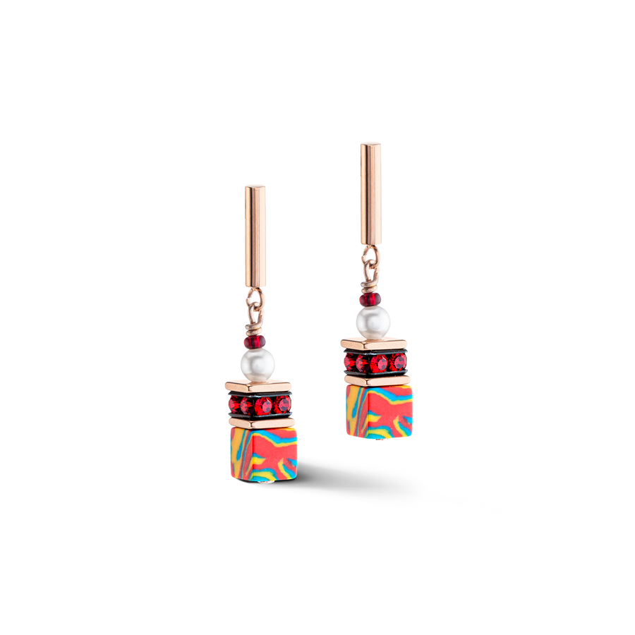 GeoCUBE® Fusion Festive earrings red