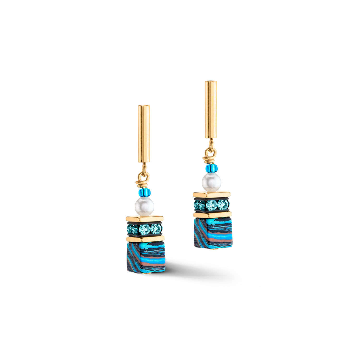 GeoCUBE® Fusion Festive earrings turquoise