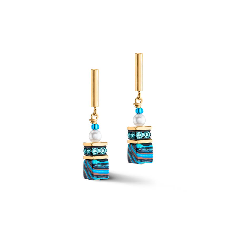 GeoCUBE® Fusion Festive earrings turquoise