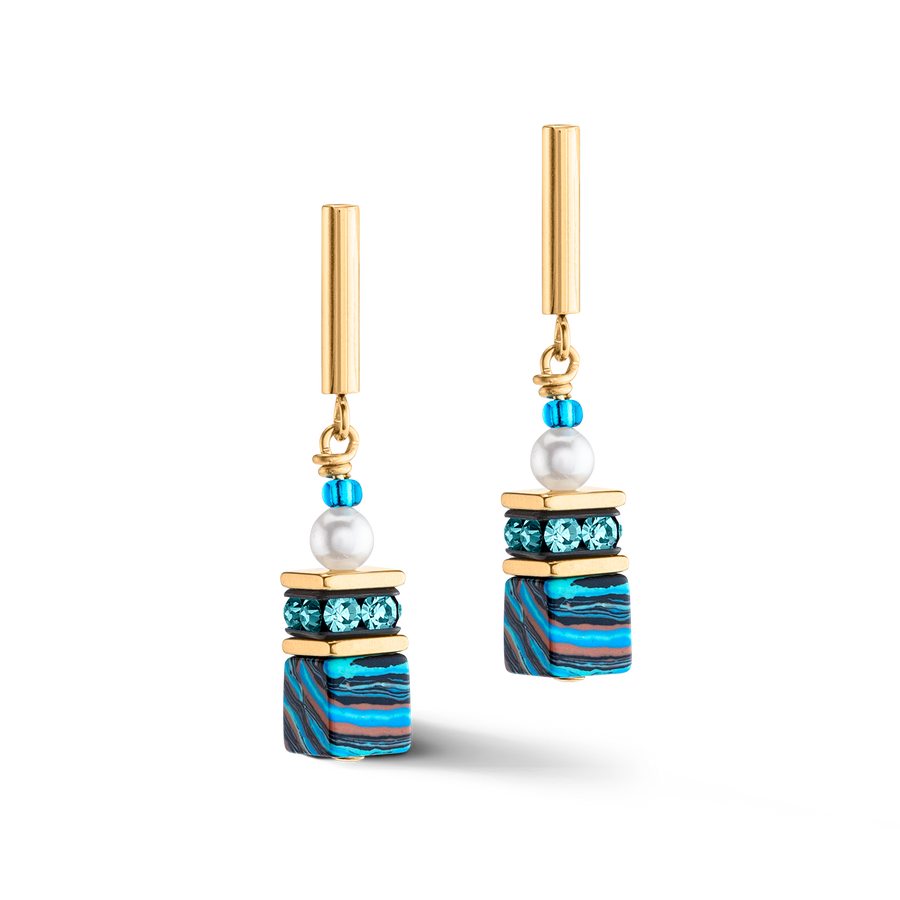 GeoCUBE® Fusion Festive earrings turquoise