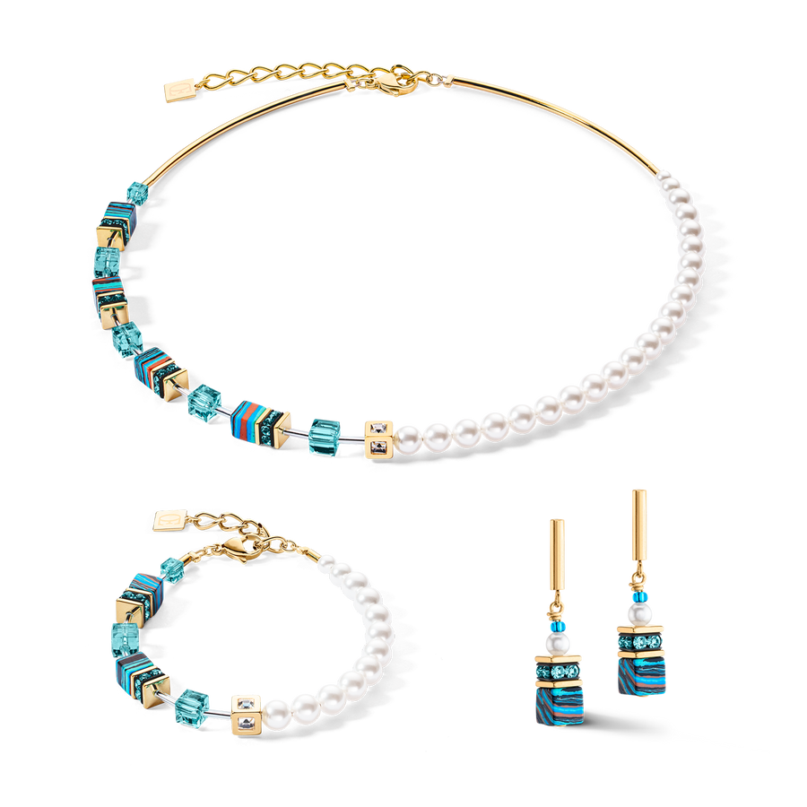 GeoCUBE® Fusion Festive earrings turquoise