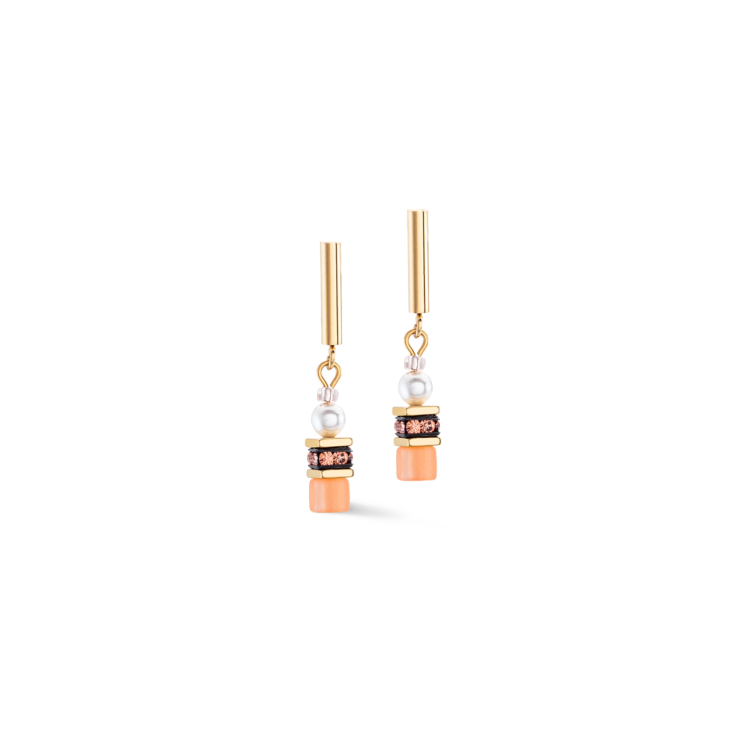 GeoCUBE® Mini Fusion Pearls Earrings Apricot Crush