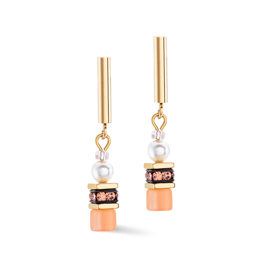 GeoCUBE® Mini Fusion Pearls Earrings Apricot Crush