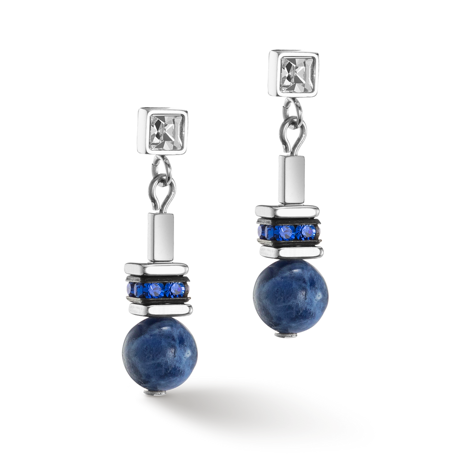 Earrings Atlantis Spheres silver-blue