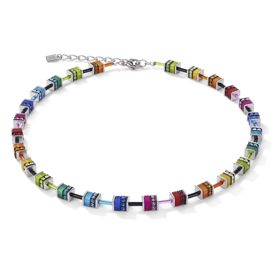 GeoCUBE® Necklace classic polaris & rhinestone multicolour