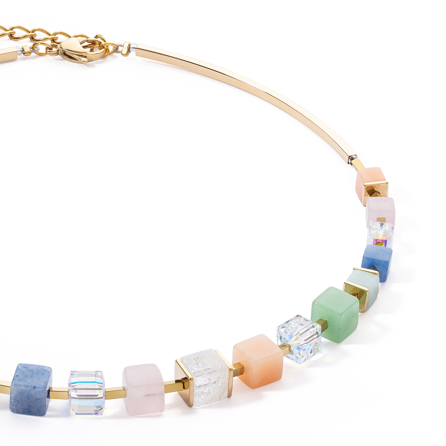 Necklace Precious Statement Cubes multicolour-gentle