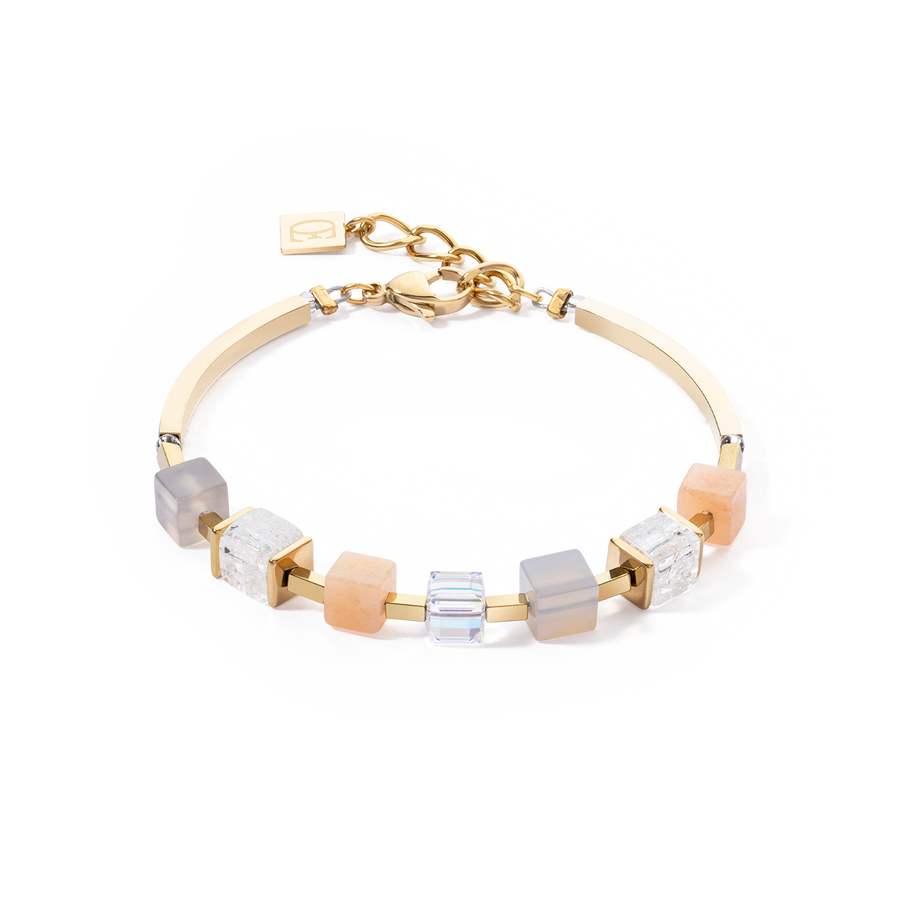 Bracelet Precious Statement Cubes grey-peach