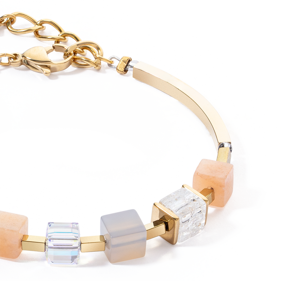 Bracelet Precious Statement Cubes grey-peach