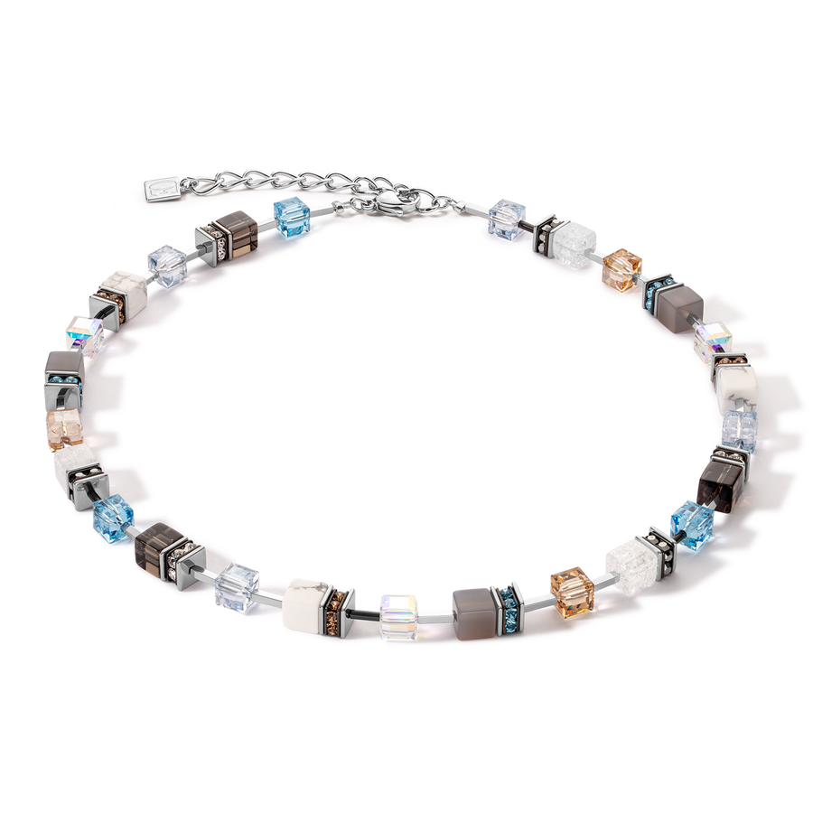 GeoCUBE® Iconic Statement Precious necklace aqua-beige