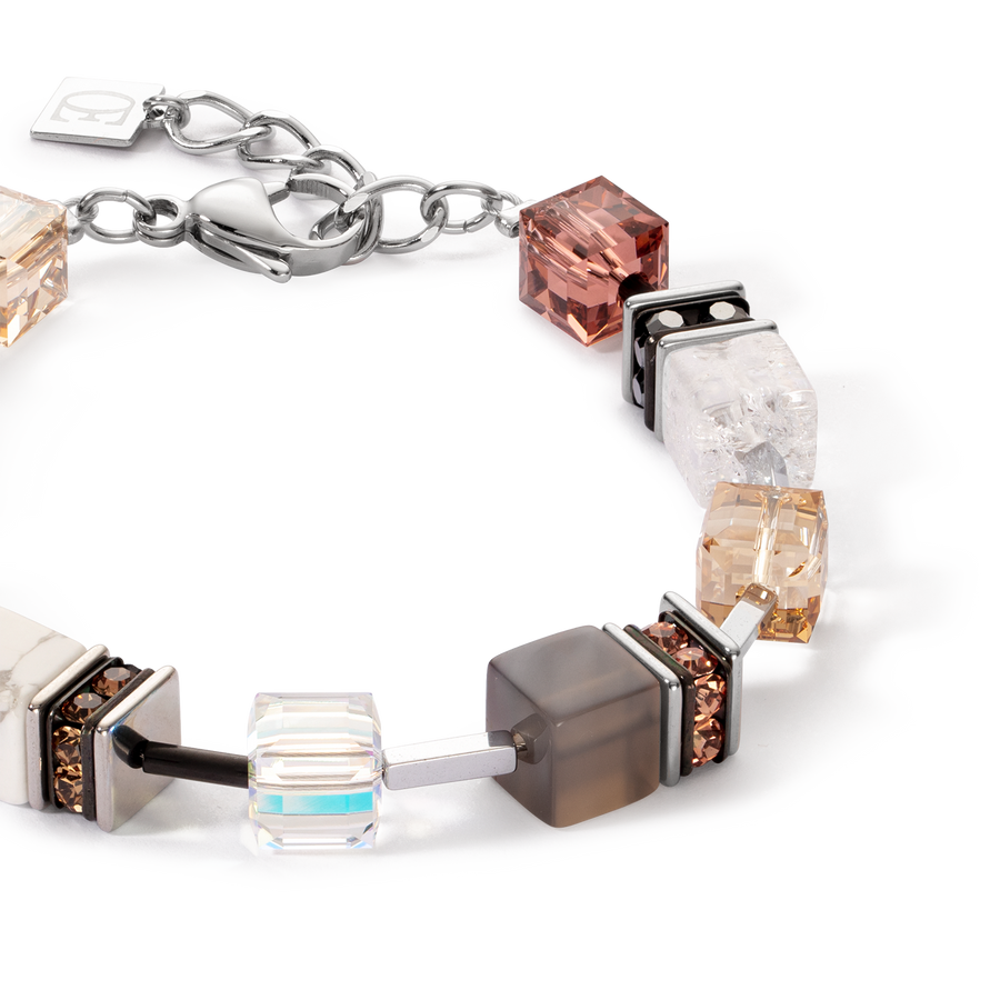 GeoCUBE® Iconic Statement Precious bracelet cognac-beige