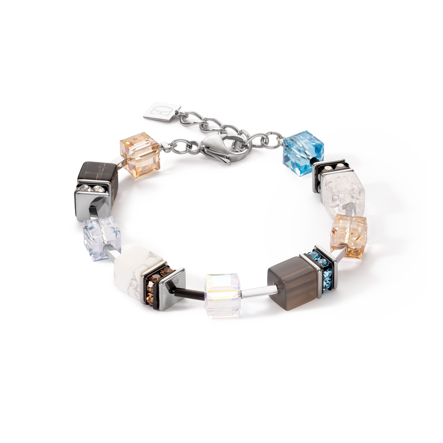 GeoCUBE® Iconic Statement Precious bracelet aqua-beige