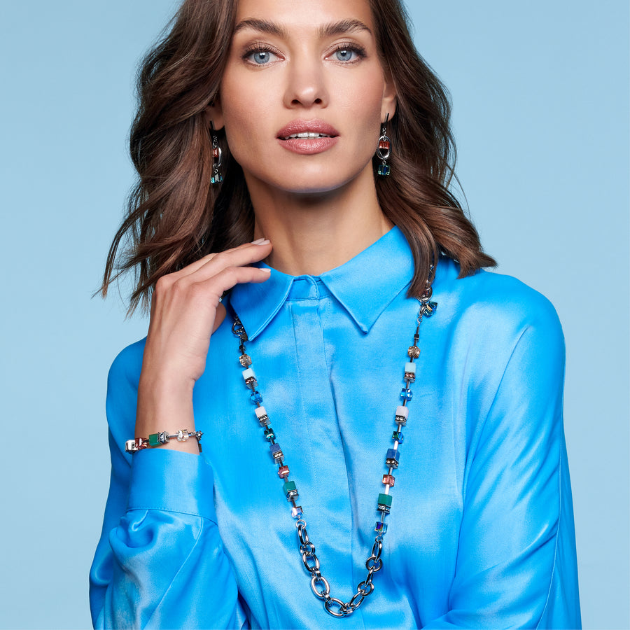 Necklace GeoCUBE® Statement Precious Chunky Chain Multiwear 35 multicolour
