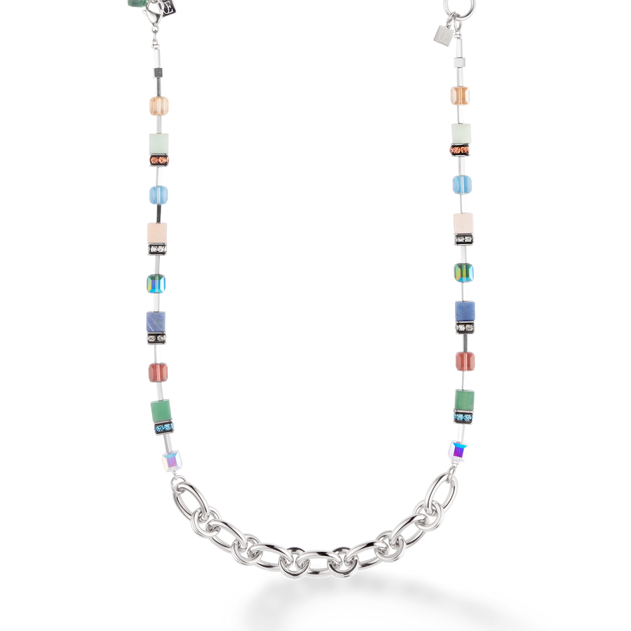 Necklace GeoCUBE® Statement Precious Chunky Chain Multiwear 35 multicolour