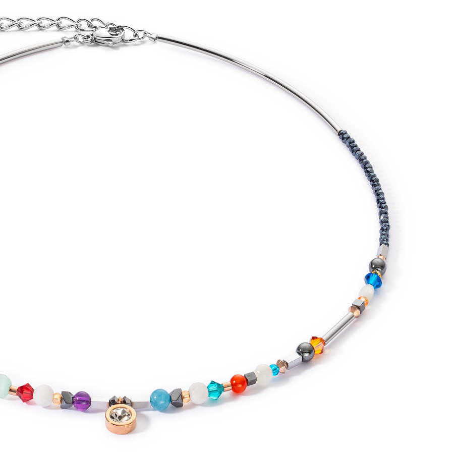 Sparkling Dot Gemstone necklace multicolour vintage