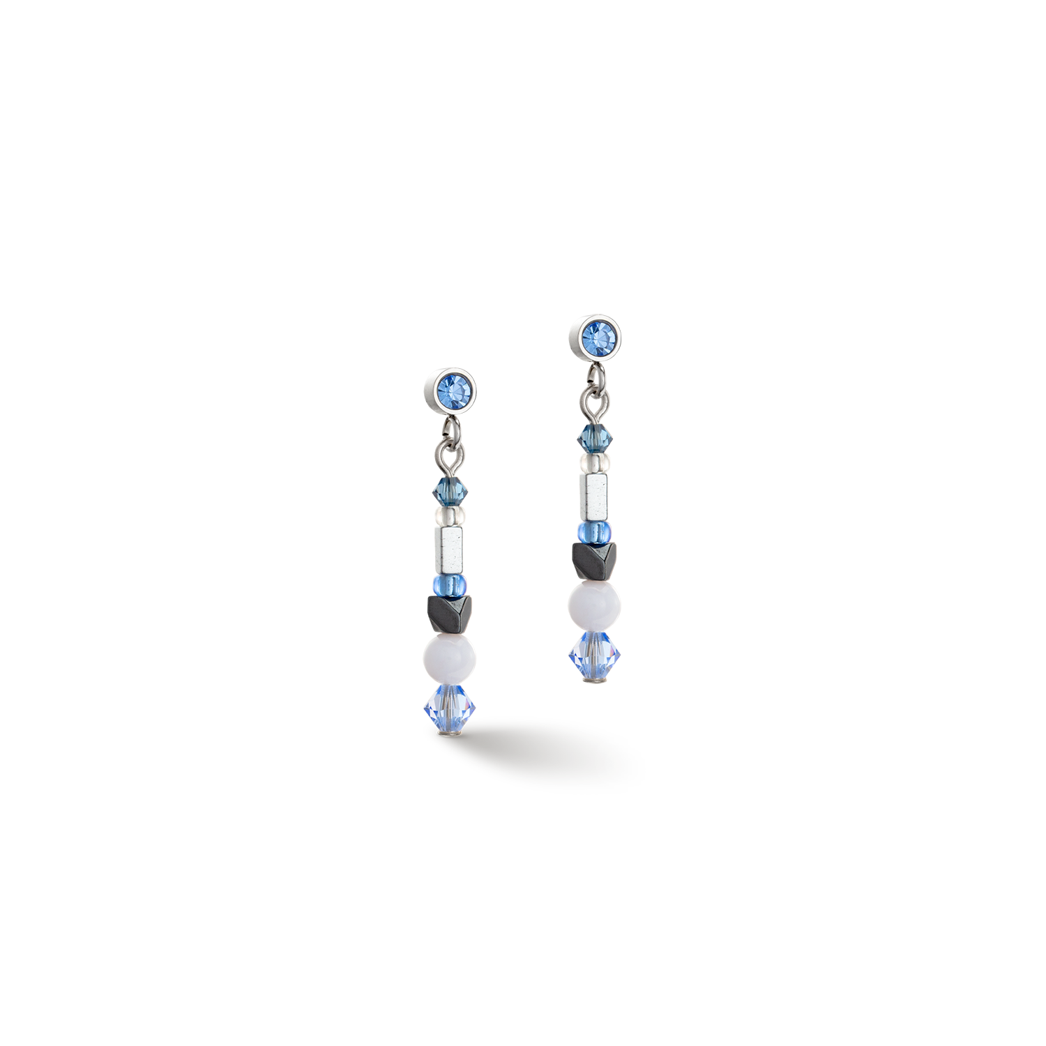 Sparkling Dot Gemstone earrings blue