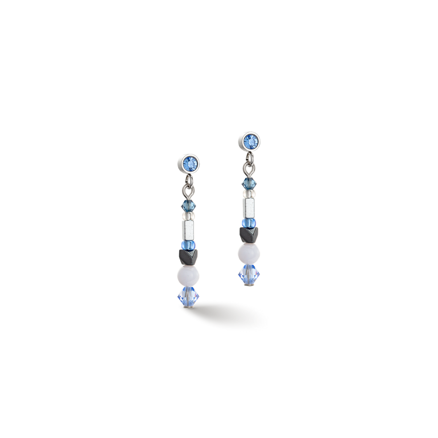 Sparkling Dot Gemstone earrings blue