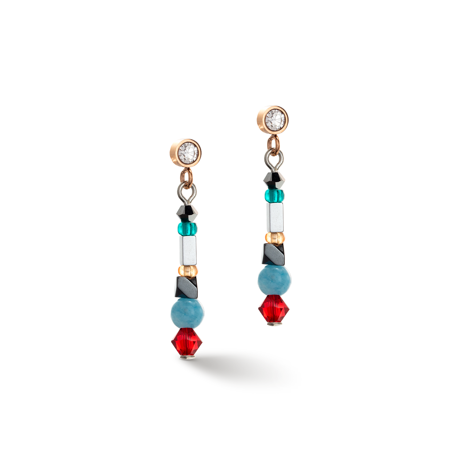 Sparkling Dot Gemstone earrings multicolour vintage