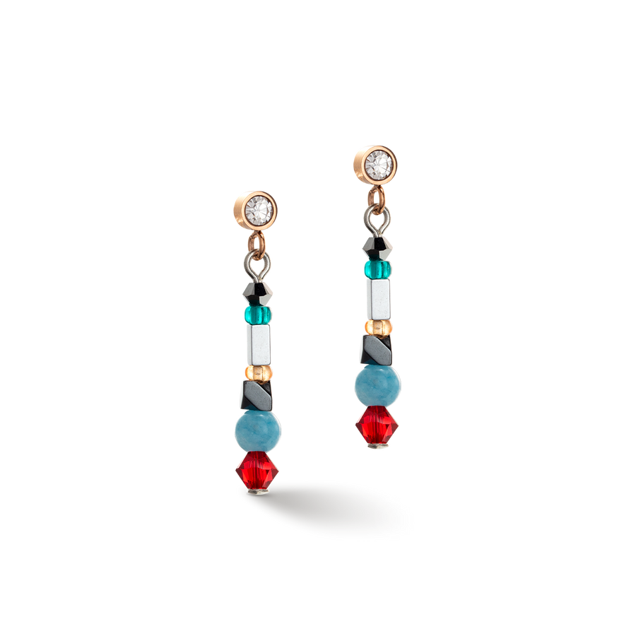 Sparkling Dot Gemstone earrings multicolour vintage