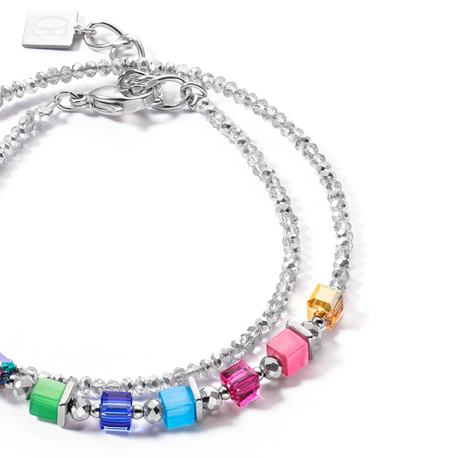 Joyful Colours Wrap bracelet silver rainbow