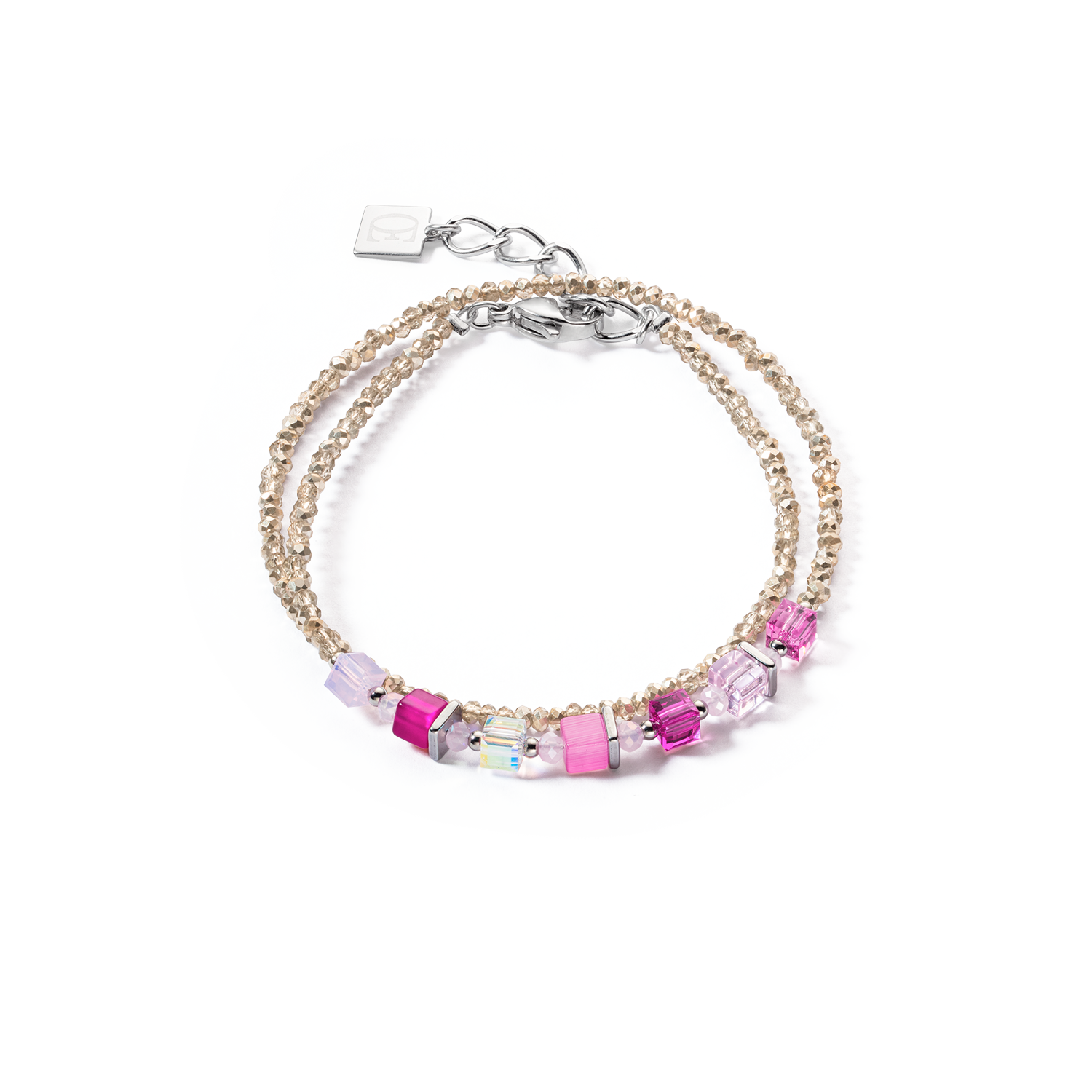 Joyful Colours Wrap bracelet silver pink