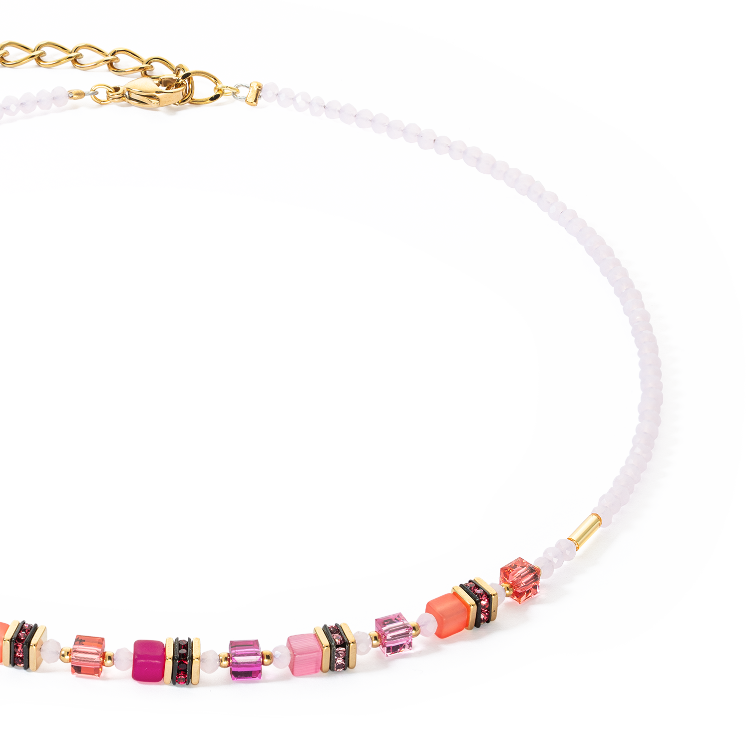 Necklace Mini Cubes Magenta