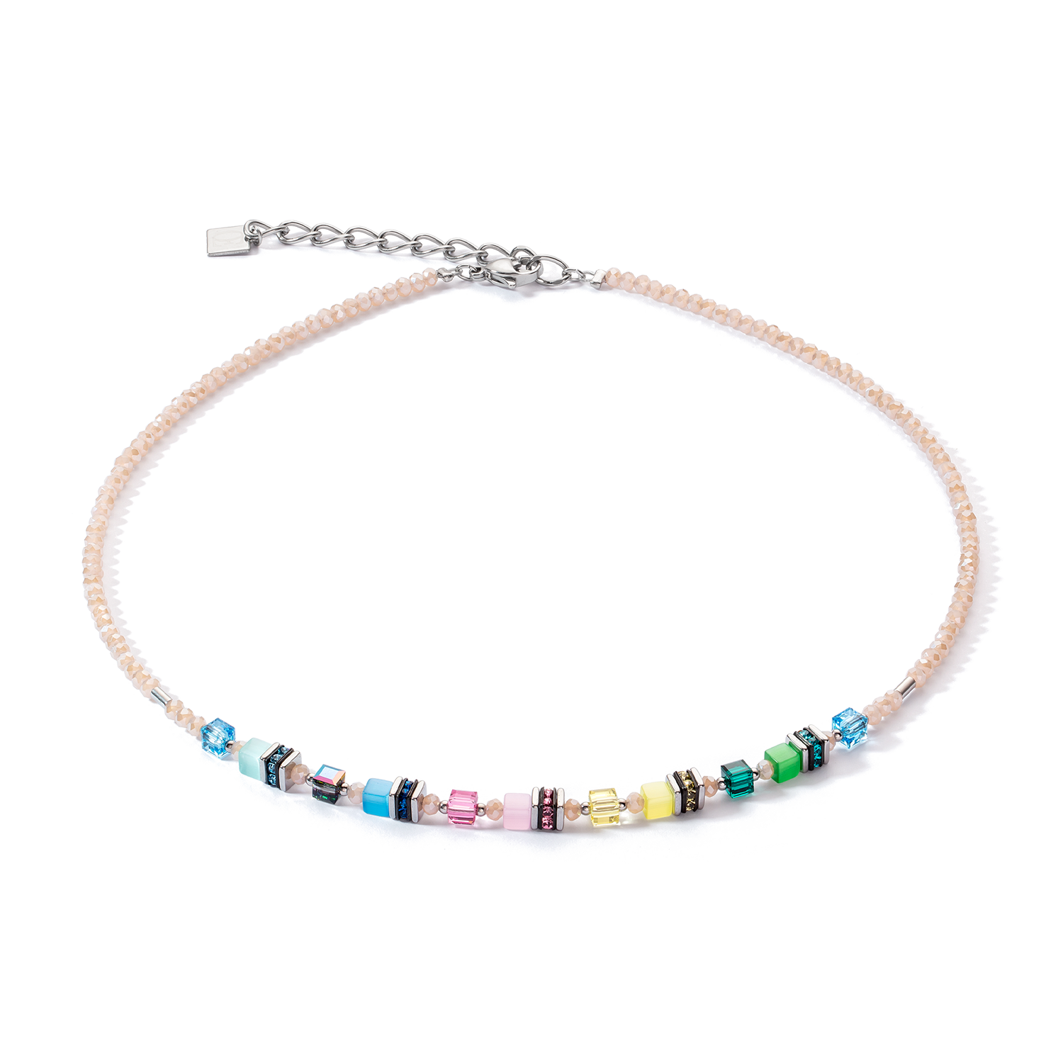 Mini Cubes necklace multicolour pastel
