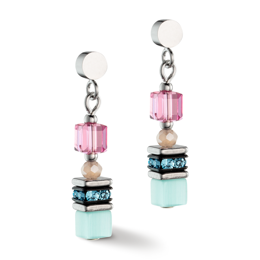 Mini Cubes earrings multicolour pastel