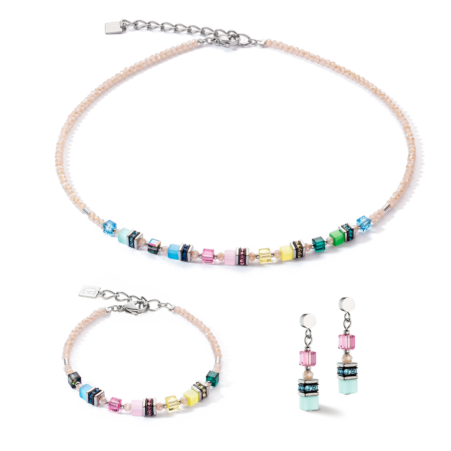 Mini Cubes earrings multicolour pastel