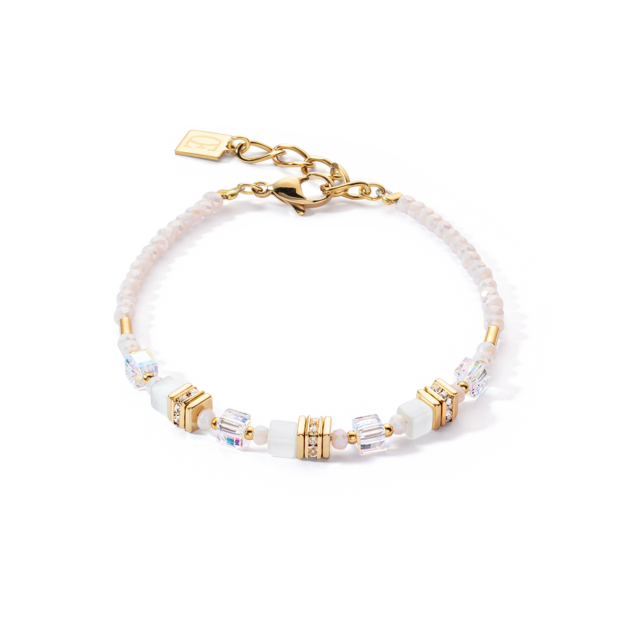 Mini Cubes bracelet gold white